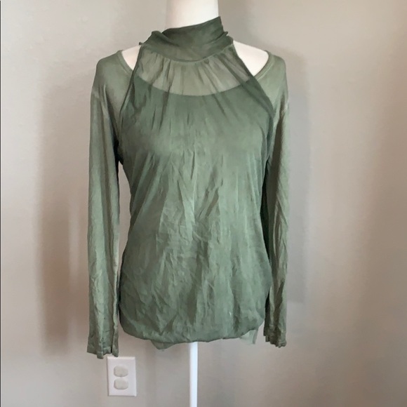 NWT Hunter Green Mock Turtle Neck Top - Picture 1 of 6